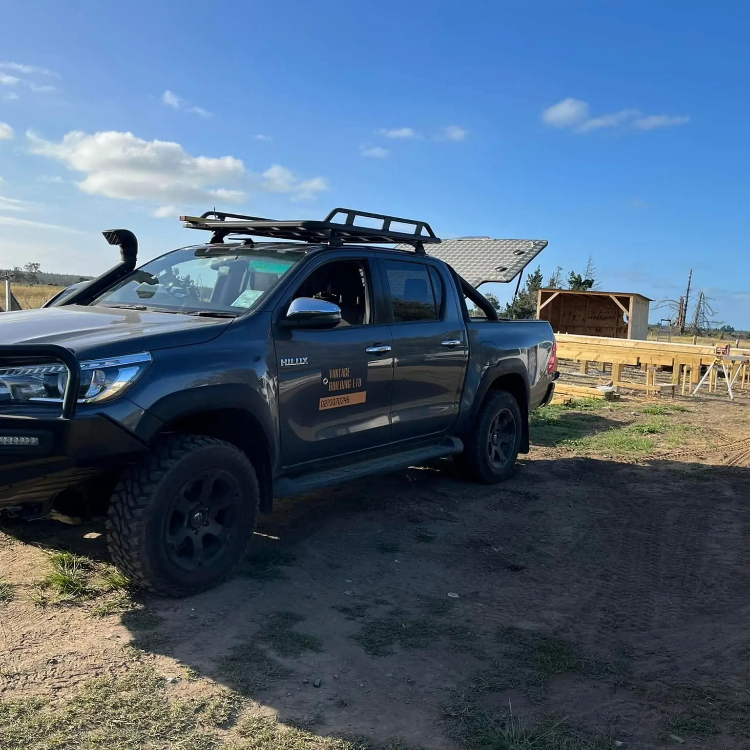 Dan's ute on a building site