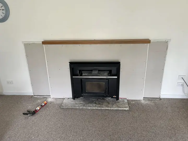 Fireplace after, new clean surround