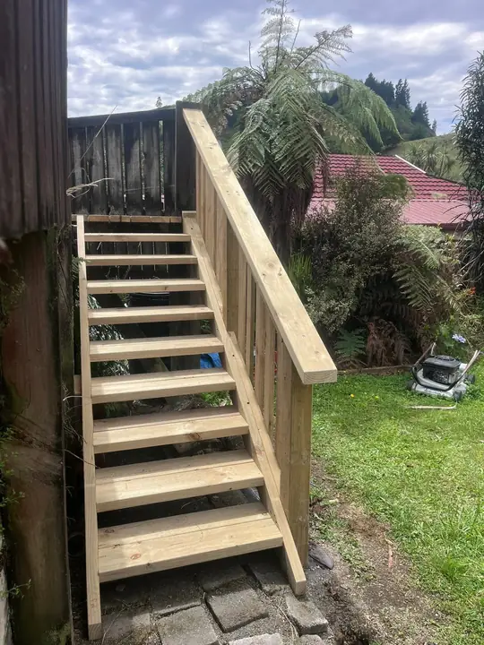 New timber outdoor stairs
